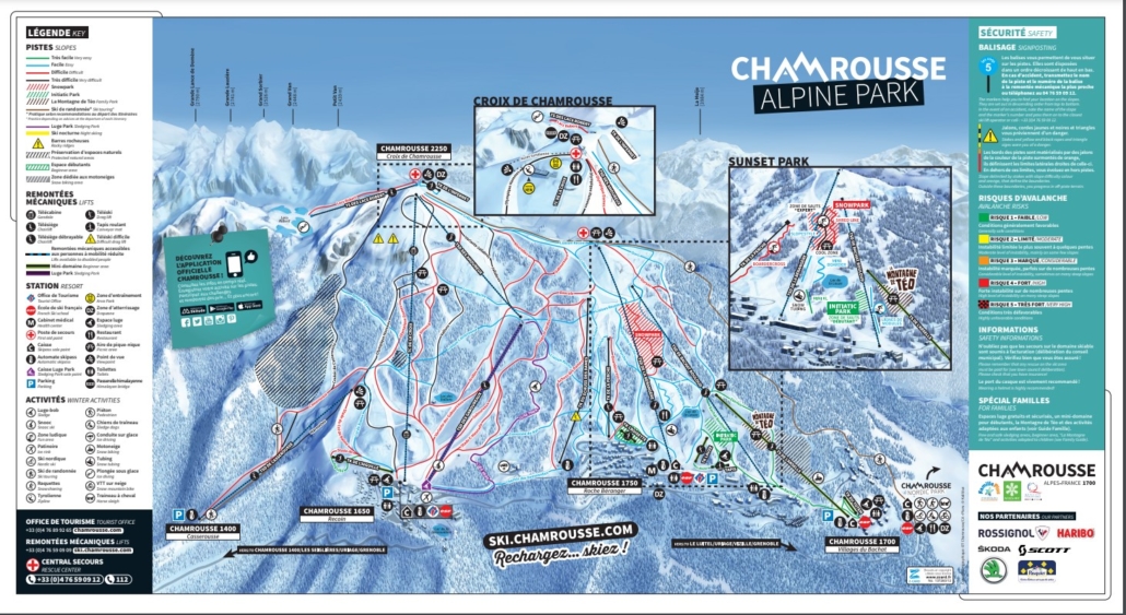 Carte du domaine skiable de Chamrousse 